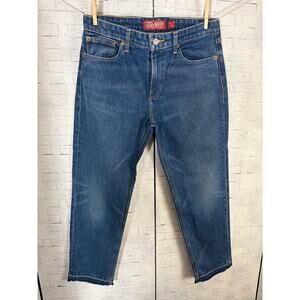 Lucky Brand Women's Caprice straight leg raw hem denim jeans summer truck wash